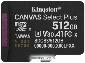 Kingston Canvas Select Plus microSDXC 512GB SDCS3/512GBSP