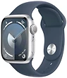 Смарт-часы Apple Watch Series 9 41 мм (алюминиевый корпус, серебристый/грозовой синий, спортивный силиконовый ремешок S/M)