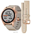 Смарт-часы Garmin Fenix 7S Sapphire Solar (кожаный ремешок)