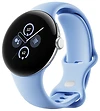 Смарт-часы Google Pixel Watch 2 LTE (глянцевый серебристый/залив, спортивный силиконовый ремешок)